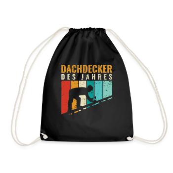 Dachdecker des Jahres - Dachdecker Roofer - Turnbeutel - Schwarz - Vorne