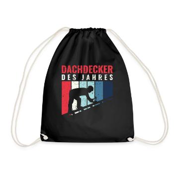 Dachdecker des Jahres - Dachdecker Roofer - Turnbeutel - Schwarz - Vorne