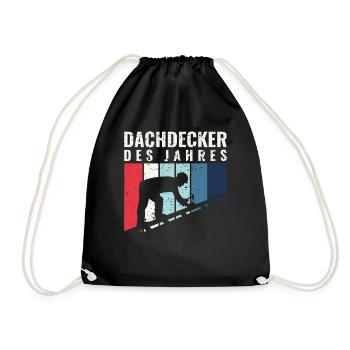 Dachdecker des Jahres - Dachdecker Roofer - Turnbeutel - Schwarz - Vorne