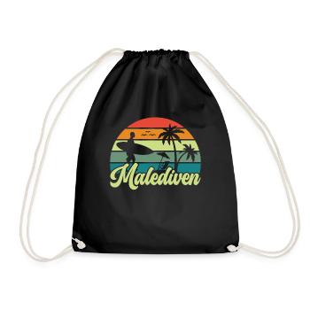 etro Maldives Maldives Palmiers Vacances Été Mer - Sac de sport léger - noir - Devant