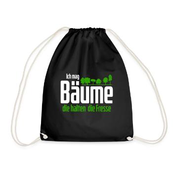 Ich mag Bäume! Lustiger Spruch Wald Natur Funshirt - Turnbeutel - Schwarz - Vorne
