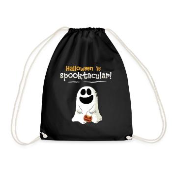 Cute ghost celebrates Happy Halloween - Drawstring Bag - black - Front