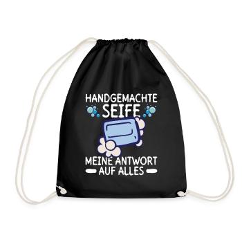 Handgemachte Seife - Meine Antwort Auf Alles - - Turnbeutel - Schwarz - Vorne