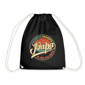Mens Papa because Grandpa is for old Guys - Drawstring Bag - black - Front