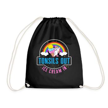 Chemise d’élimination des amygdales, amygdales Crème glacée - Sac de sport léger - noir - Devant