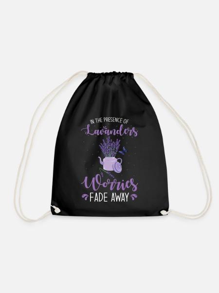 Lavender Lavender Flower Essential Oil Lavender Scent - Drawstring Bag - black