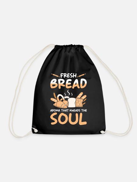 Brot Bäcker Backen - Turnbeutel - Schwarz
