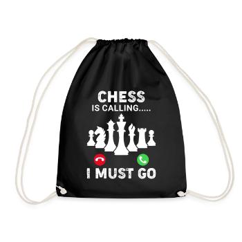 Funny Chess Strategy Games Chess Players Chess - Drawstring Bag - black - Front