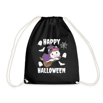Licorne Joyeux Halloween Sorcière Enfants Sorcière Costume de Sorcière - Sac de sport léger - noir - Devant