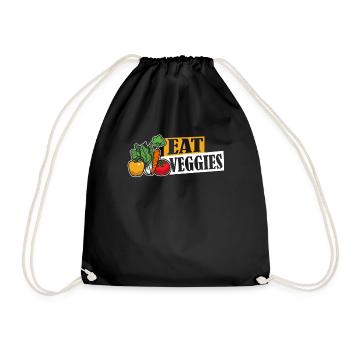 Manger des légumes végétaliens végétaliens végétaliens végétariens - Sac de sport léger - noir - Devant