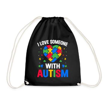 J’aime quelqu’un avec l’autisme Drôle de spectre autistique - Sac de sport léger - noir - Devant