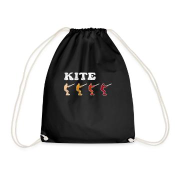 Kite Surfing Retro - Drawstring Bag - black - Front