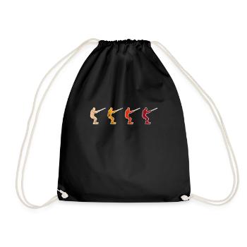 Kite Surfing Retro - Drawstring Bag - black - Front
