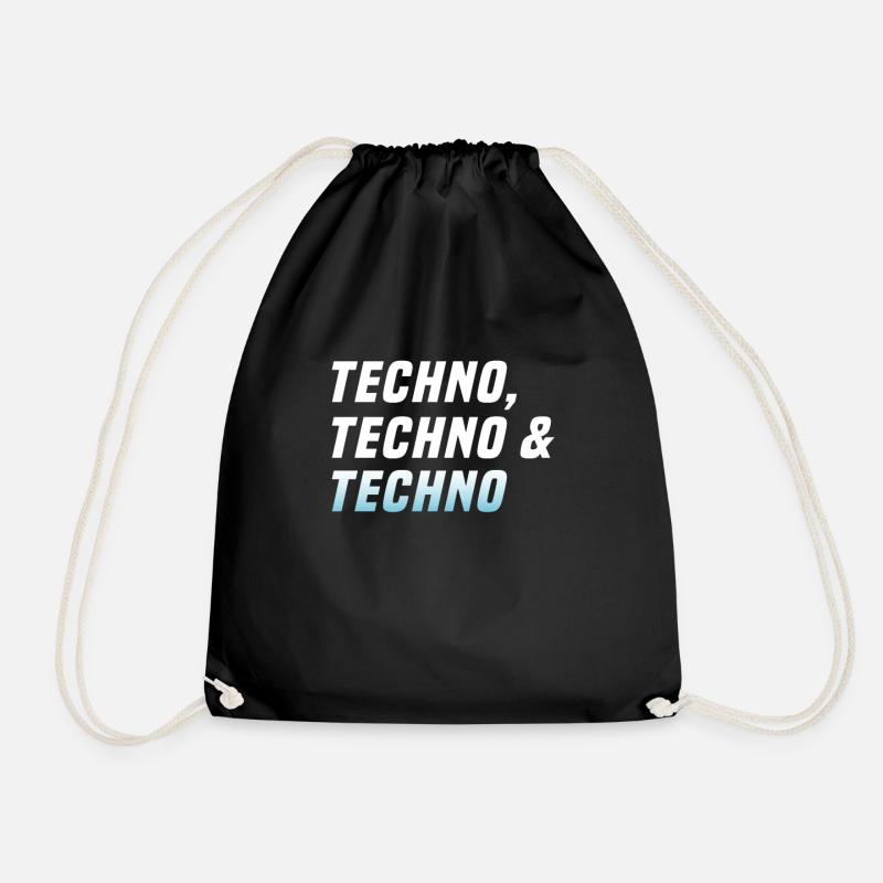 Techno Techno Techno - Turnbeutel - Schwarz