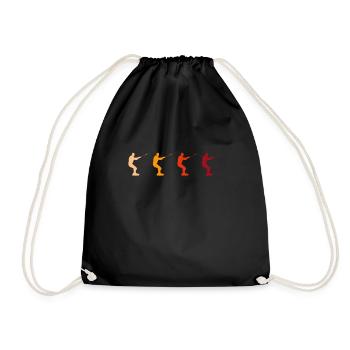 Kite Surf Retro - Drawstring Bag - black - Front