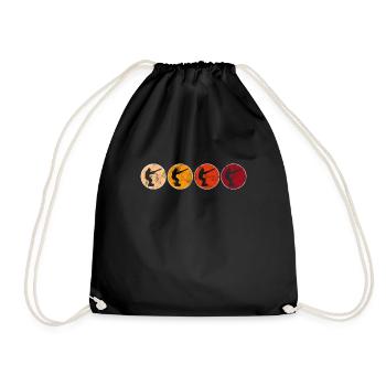 Kite Surfing Retro - Drawstring Bag - black - Front