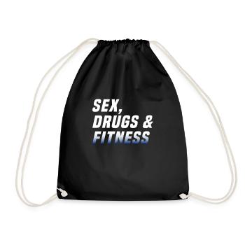 Sex drugs and fitness - Turnbeutel - Schwarz - Vorne