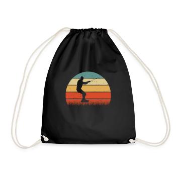 Kite Surfing Retro - Drawstring Bag - black - Front