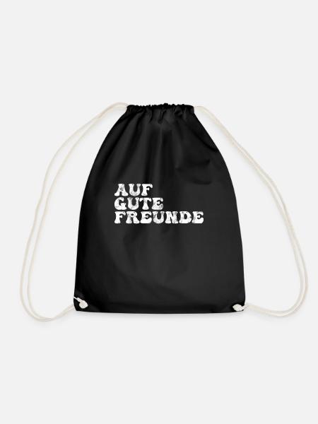 Auf gute Freunde - Turnbeutel - Schwarz