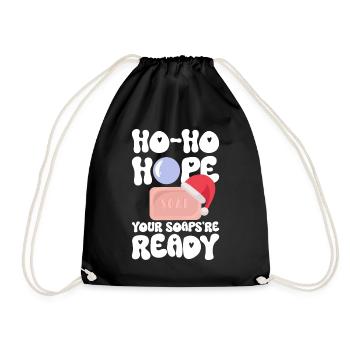 Soap making Christmas soap boiler saying - Drawstring Bag - black - Front