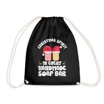 Soap making Christmas soap boiler saying - Drawstring Bag - black - Front