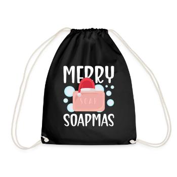 Soap making Christmas soap boiler saying - Drawstring Bag - black - Front
