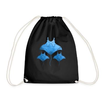 Manta Ray Aquarium Mantarochen Liebhaber - Turnbeutel - Schwarz - Vorne