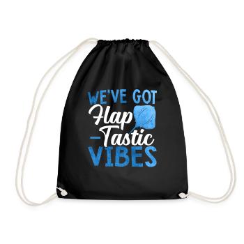 Mantarochen Flap-tastische Vibes Mantarochen - Turnbeutel - Schwarz - Vorne