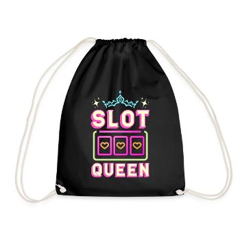 Slots Machine Slot Queen Casino Jackpot Betting - Drawstring Bag - black - Front