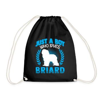 Boy who loves Briard Berger de Brie - Drawstring Bag - black - Front