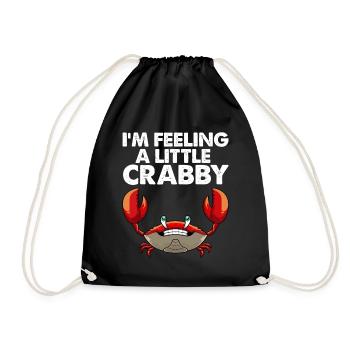 Funny Crab Design For Men Women Crabby Crabbing - Drawstring Bag - black - Front