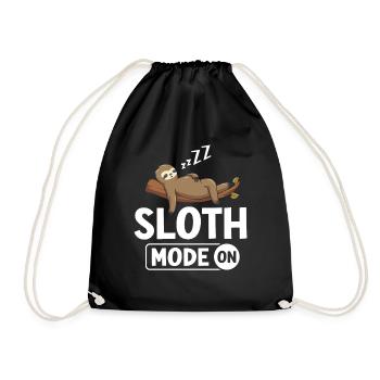 Sloth Mode On Funny Lazy Sloth Laziness Sleep - Drawstring Bag - black - Front