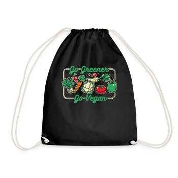 Go Greener Go Vegan Vegan Vegan Végétalien à base de plantes - Sac de sport léger - noir - Devant