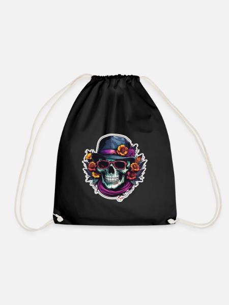 Skull Sunglasses Skulls Skull Skulls Skulls - Drawstring Bag - black