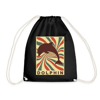 Dauphin Rétro Vintage - Sac de sport léger - noir - Devant