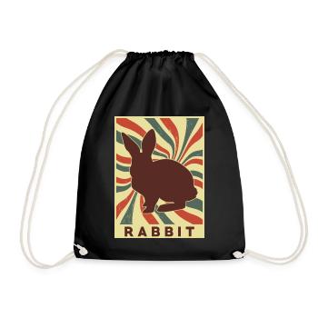 Lapin Rétro Vintage - Sac de sport léger - noir - Devant