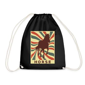 Pferd Retro Vintage - Turnbeutel - Schwarz - Vorne