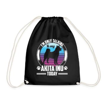 Parlez uniquement à Akita Inu Akita Inu japonais - Sac de sport léger - noir - Devant