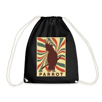 Parrot Retro Vintage - Drawstring Bag - black - Front