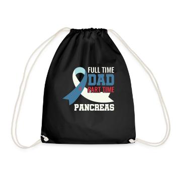 Full Time Dad Part Time Pancreas - Diabetic Type - Drawstring Bag - black - Front