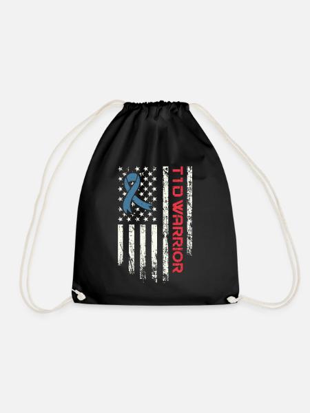 T1d Warrior - Usa-flagge Diabetes Diabetik T1d - Turnbeutel - Schwarz