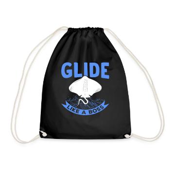 Manta Rays Glide Manta Rays Lover - Drawstring Bag - black - Front