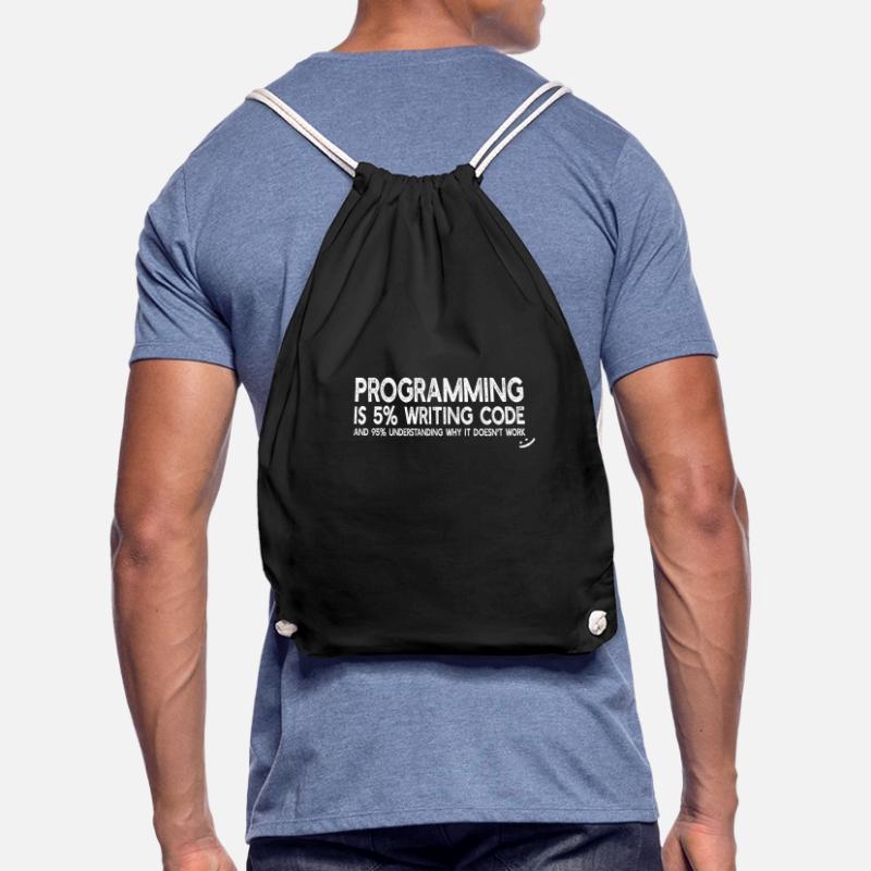 La programmation est 5% d’écriture de code - Funny Programming Sac de sport léger