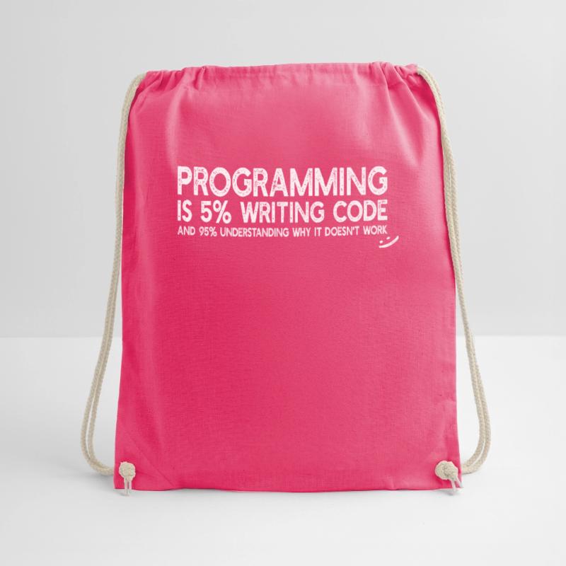 Programming is 5% writing code - Funny Programming Turnbeutel