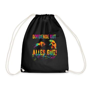Dividend Good All Good Stock Market Stocks - Drawstring Bag - black - Front