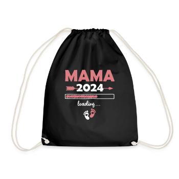 Mama Loading 2024 - Turnbeutel - Schwarz - Vorne