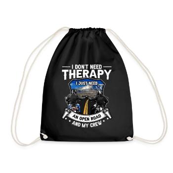 I Don't Need Therapy - Just More Time On My Cafe - Drawstring Bag - black - Front