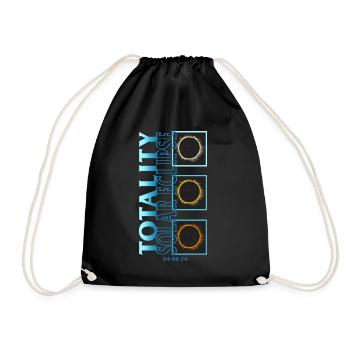 Solar Eclipse Shirt, Totality Solar Eclipse 2 Tee - Drawstring Bag - black - Front