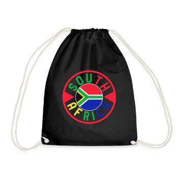 Africa Shirt, South Africa Flag Vintage Design - Drawstring Bag - black - Front