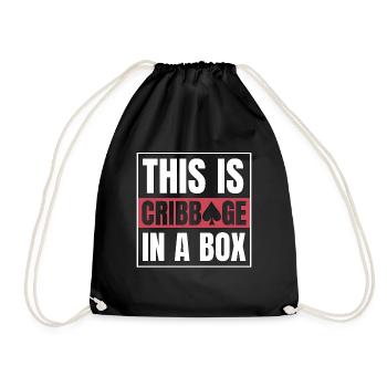 Cribbage This Is Cribbage In A Box Playing Cards - Drawstring Bag - black - Front